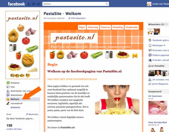 Fanpage op Facebook