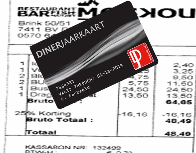 Dinerjaarkaart en ik, we moeten nog aan elkaar wennen voor 25%