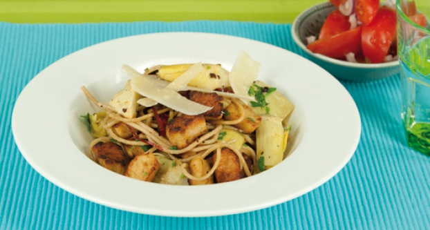 Gezond pasta recept: Spaghetti met artisjokhartjes