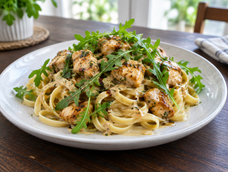 Fettucine met honingkip