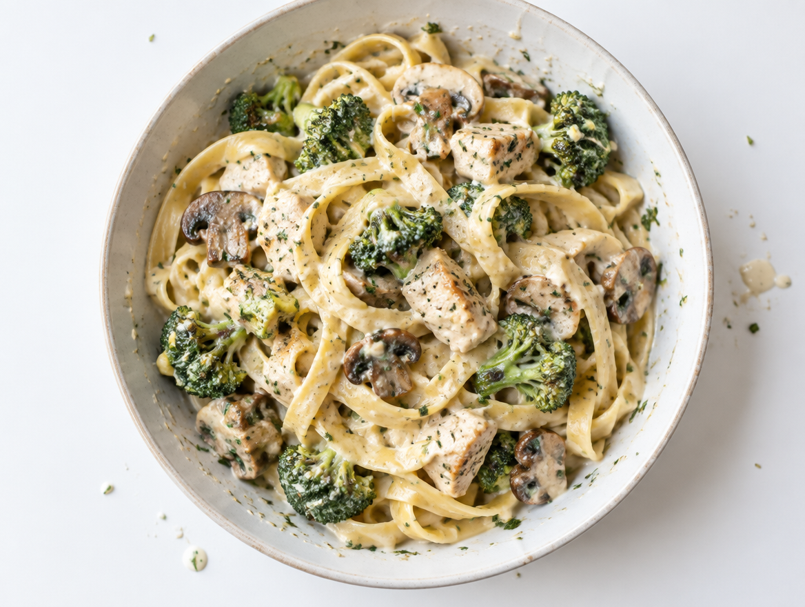 Fettuccine met kip en roomkaas