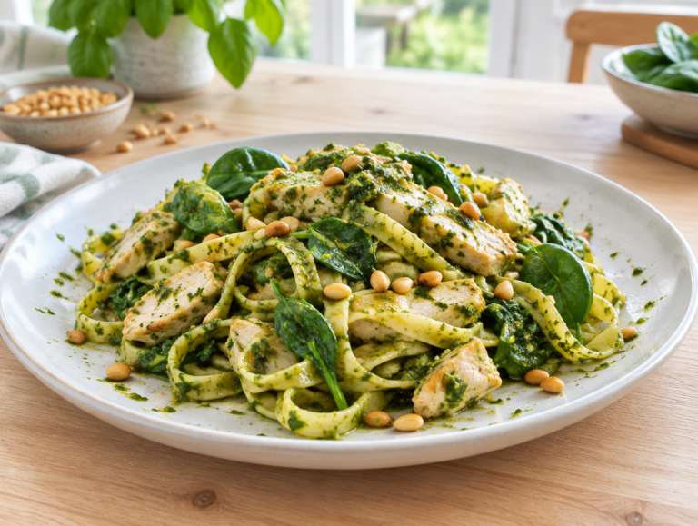 Fettucine met verse spinazie