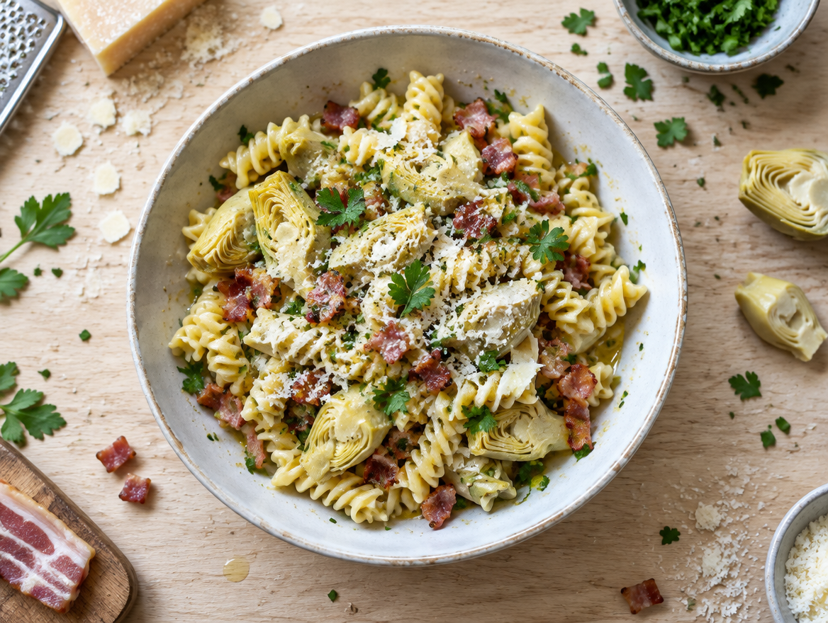 Fusilli met artisjokken