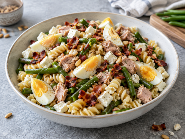 Fussilisalade met tonijn en feta