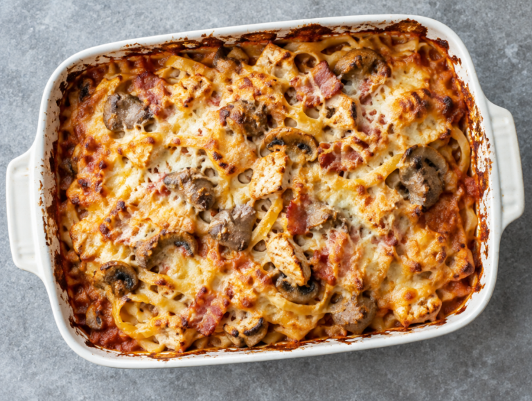 Gegratineerde fettucine