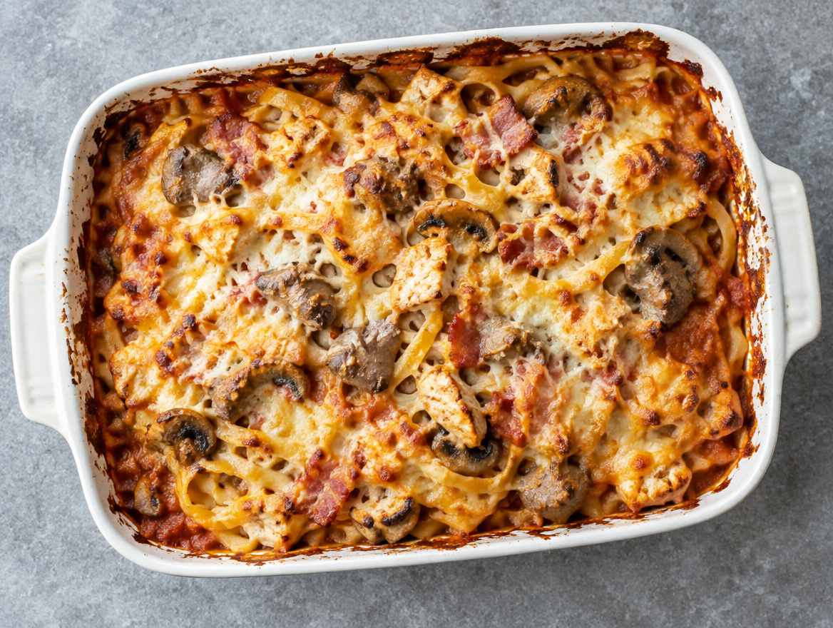 Gegratineerde fettuccine