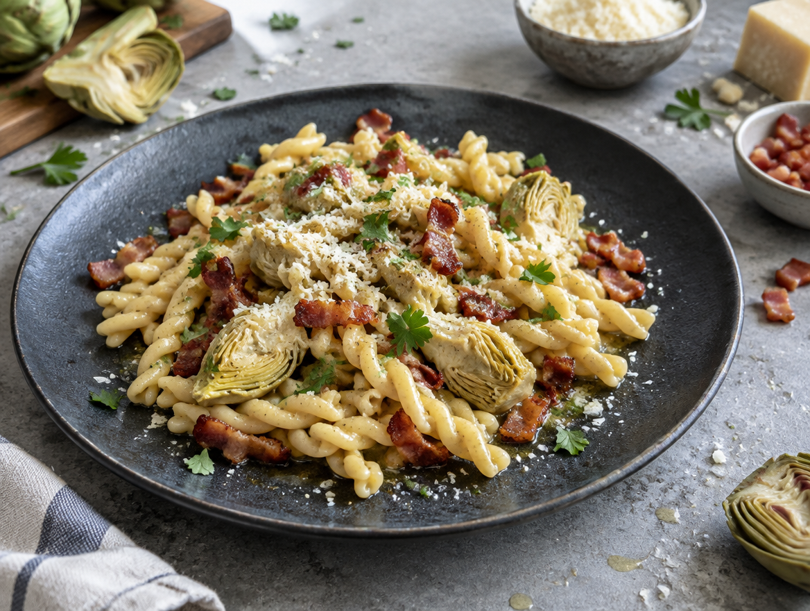 Gemelli met artisjokken