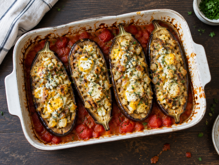 Gevulde aubergines uit de oven