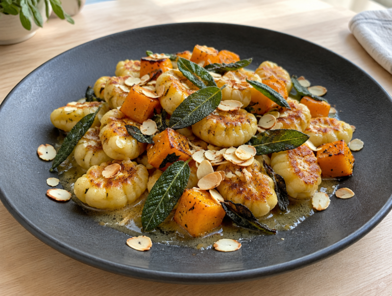 Gnocchi met pompoen en salieboter