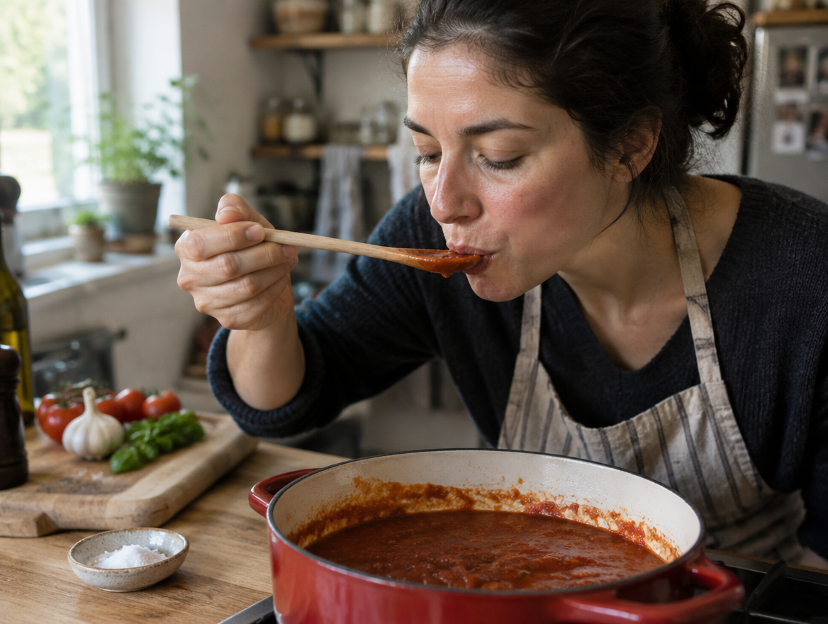 Zout de saus voorzichtig na