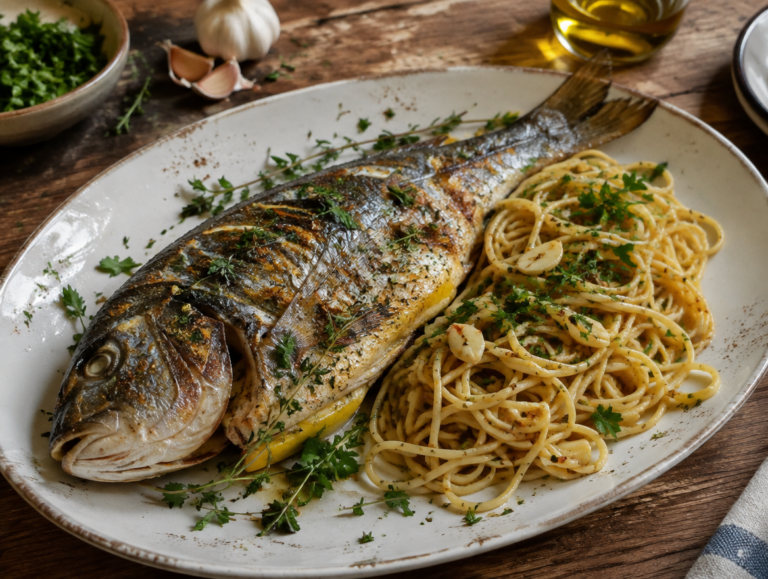 Dorade vis uit de oven