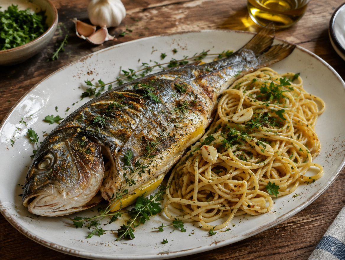 Dorade vis uit de oven
