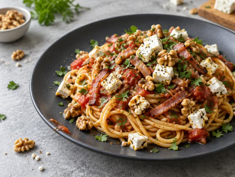 Herfstspaghetti met Walnoten