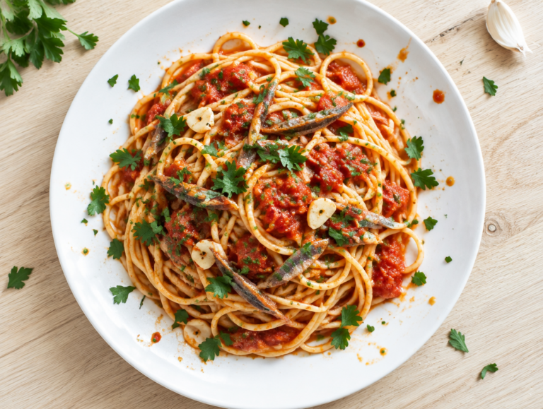 Spaghetti Napolitana met Ansjovis