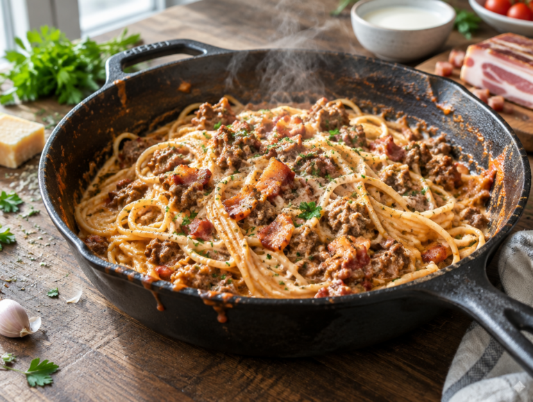 Romige Spaghetti Bolognese met Pancetta