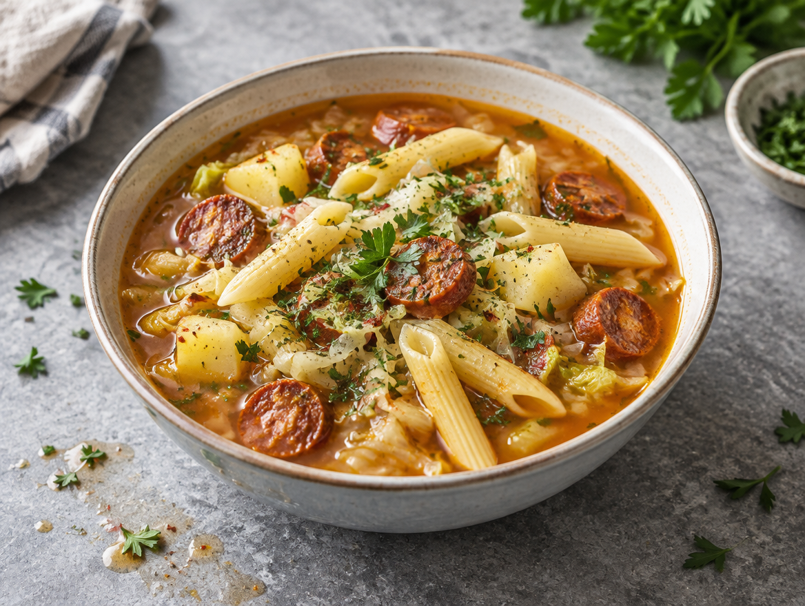 Italiaanse koolsoep met penne