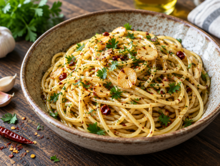 Knoflookspaghetti – scherp