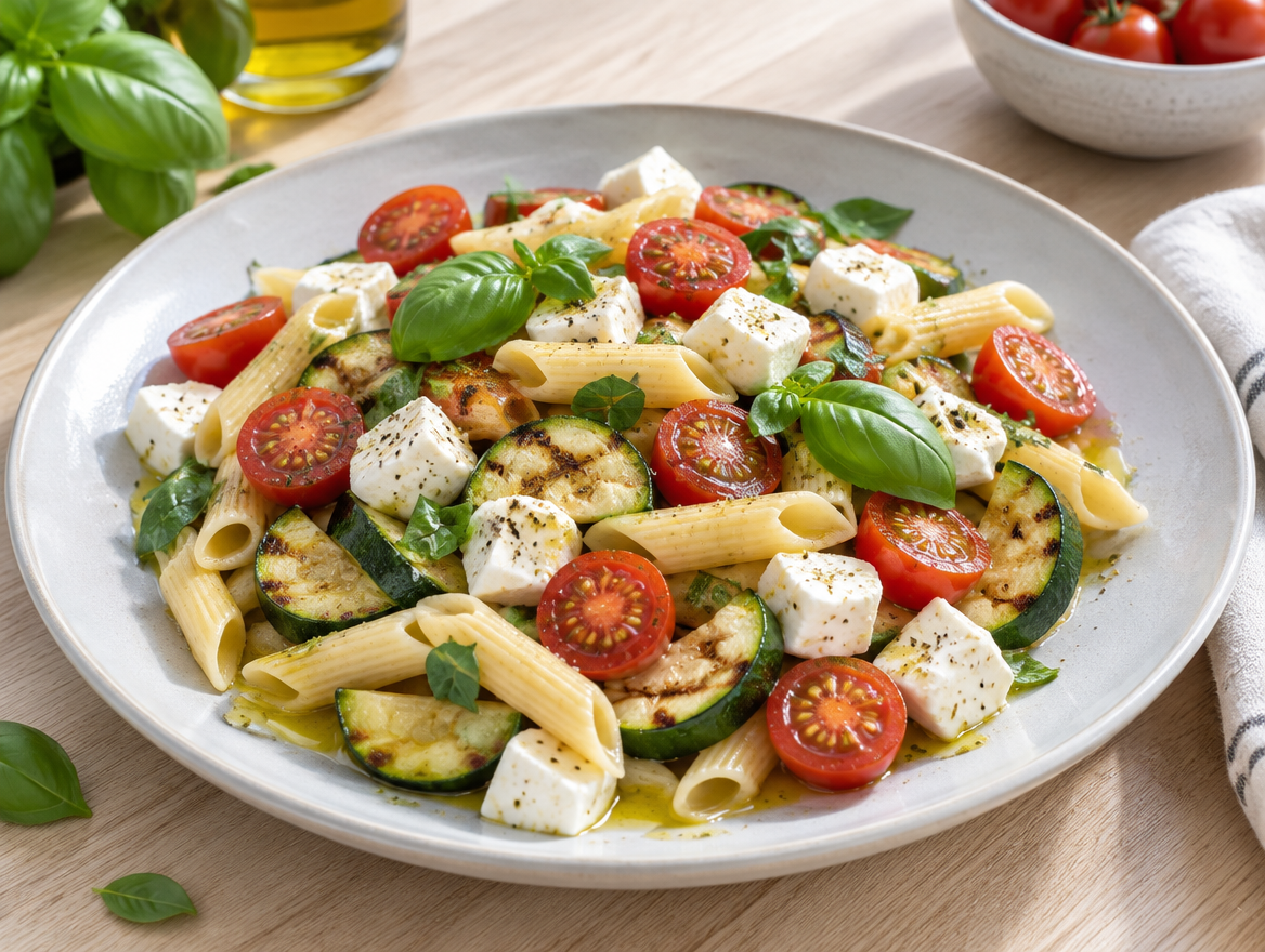Koude pasta margherita