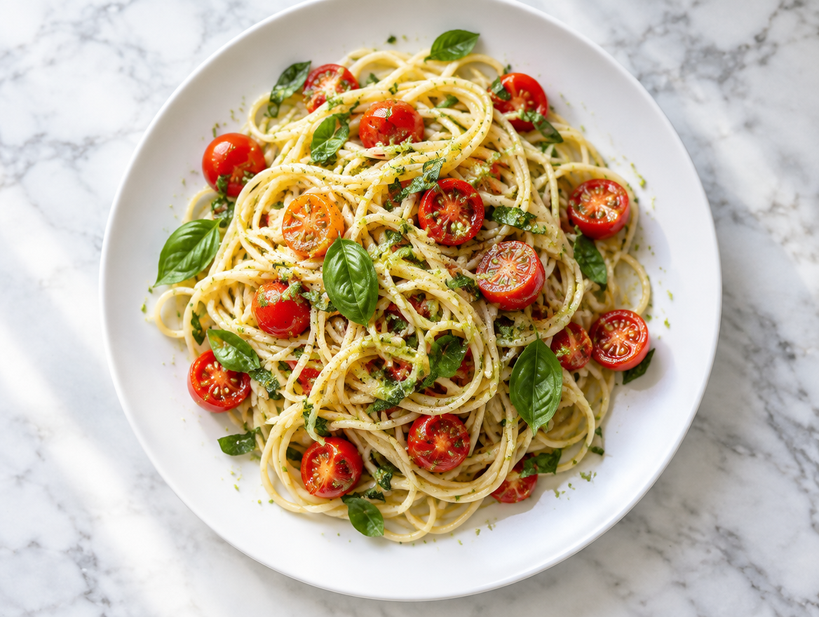 Limoenpasta met cherry tomaten