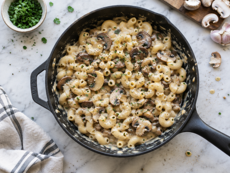 Macaroni met champignons