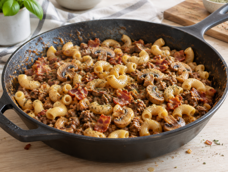 Macaroni met gehaktsaus en Italiaanse kruiden