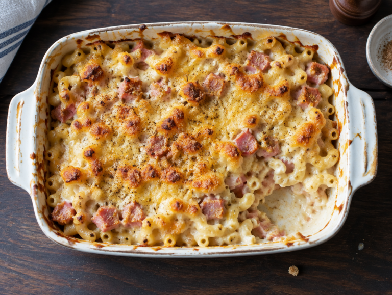 Macaroni met ham en kaassaus