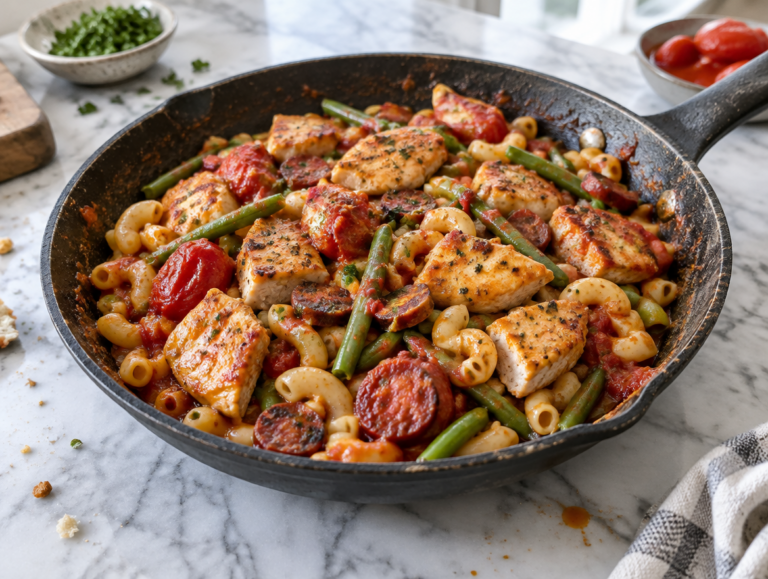 Macaroni met kip en chorizo