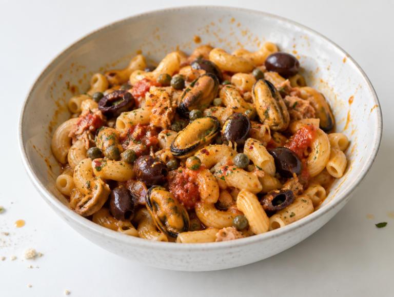 Macaroni met tonijn-mosselsaus