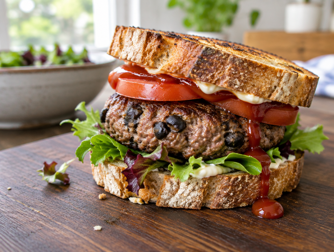 Mediterrane hamburger sandwich