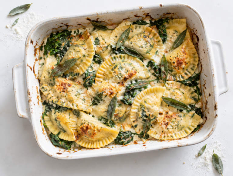 Mezza Luna gevuld met ricotta spinazie