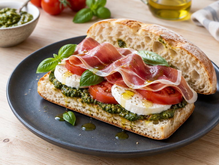 Mozzerella en pesto