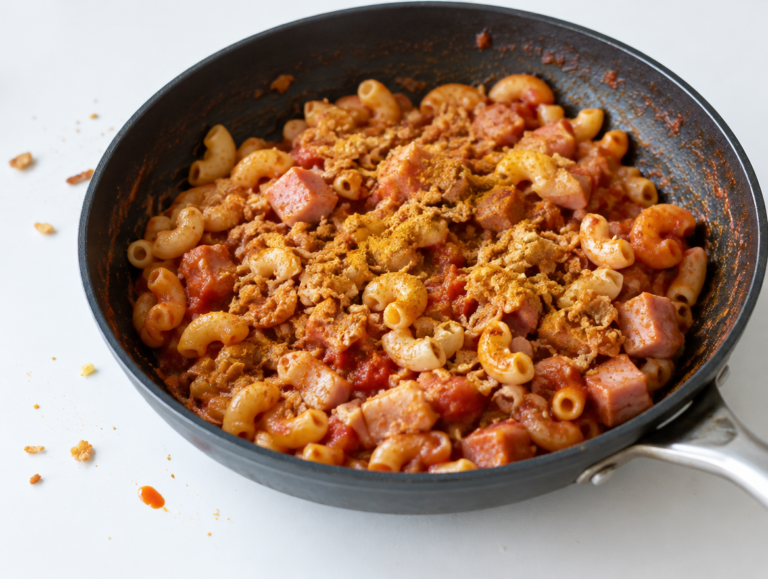 Oma’s macaroni (met ui, kerrie en ham)