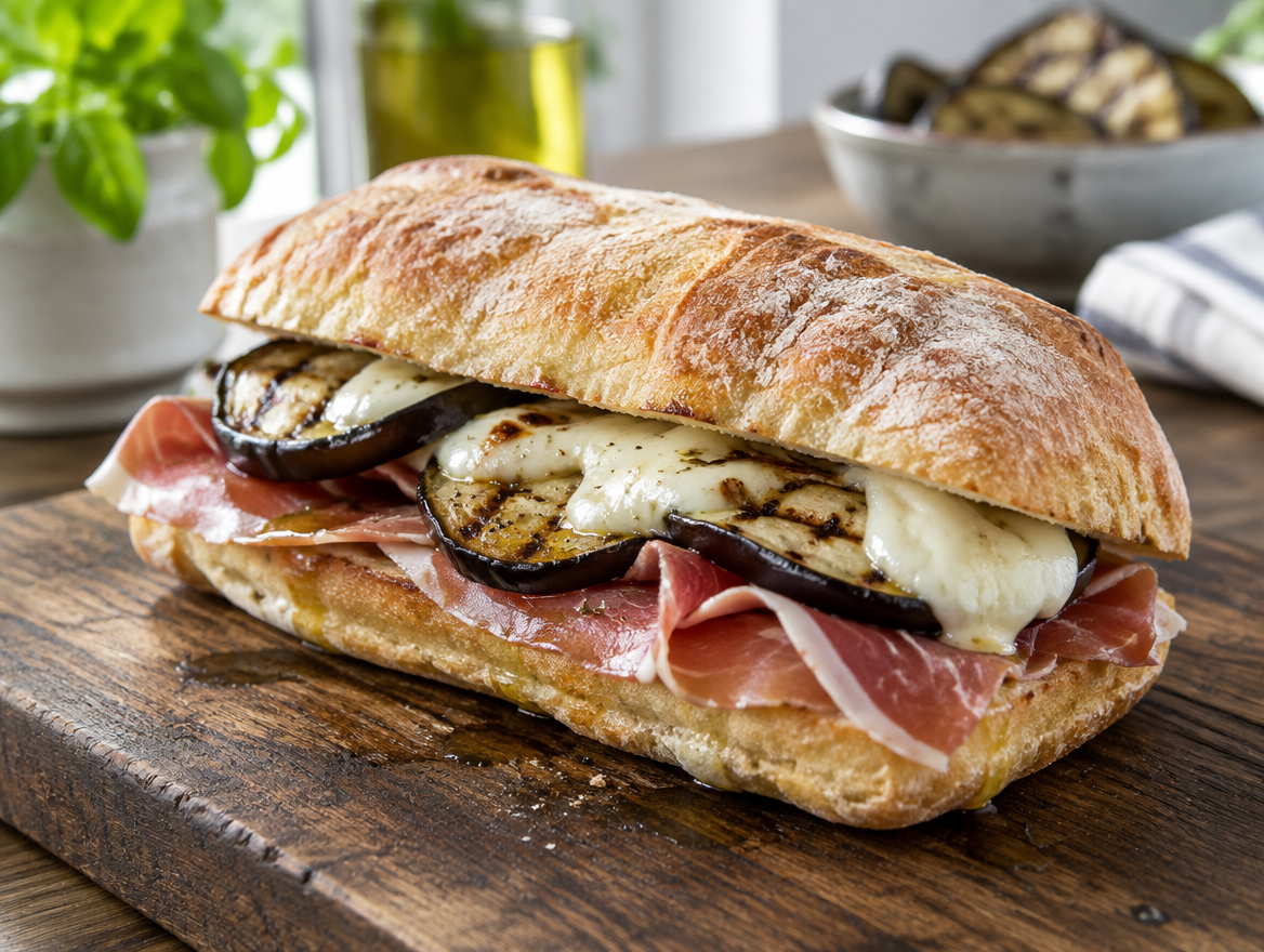 Panino met aubergine