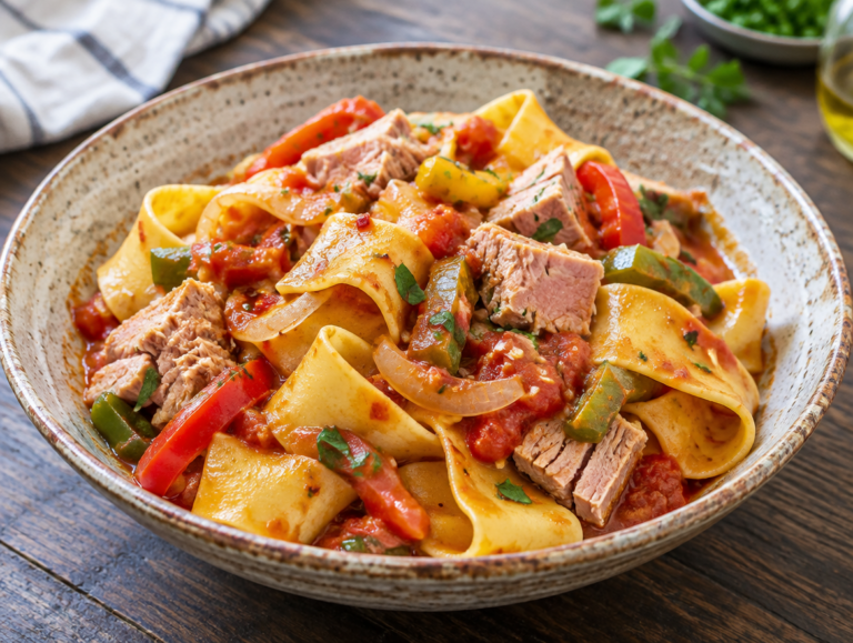 Pappardelle met verse tonijn
