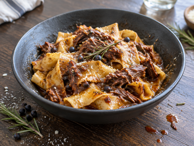 Pappardelle met wildzwijnragù