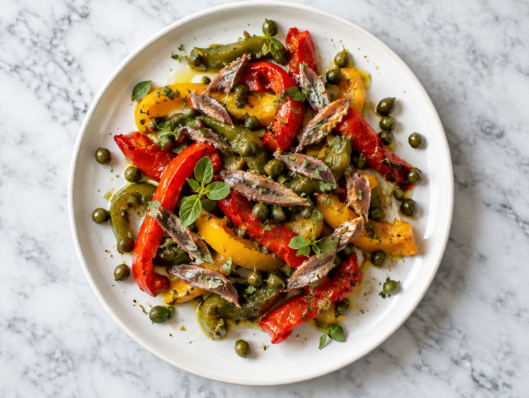 Paprika’s met ansjovis en kappertjes