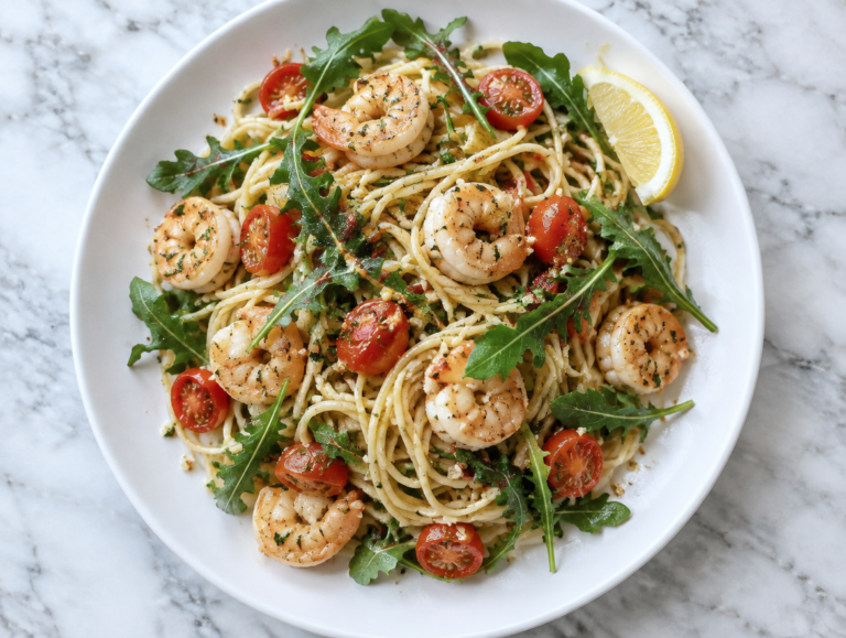 Pasta con Gamba’s e rucola