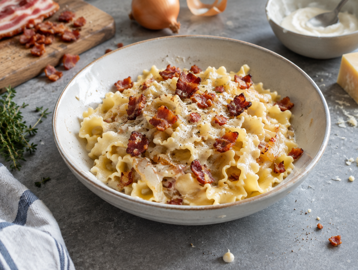 Pasta met spekjes