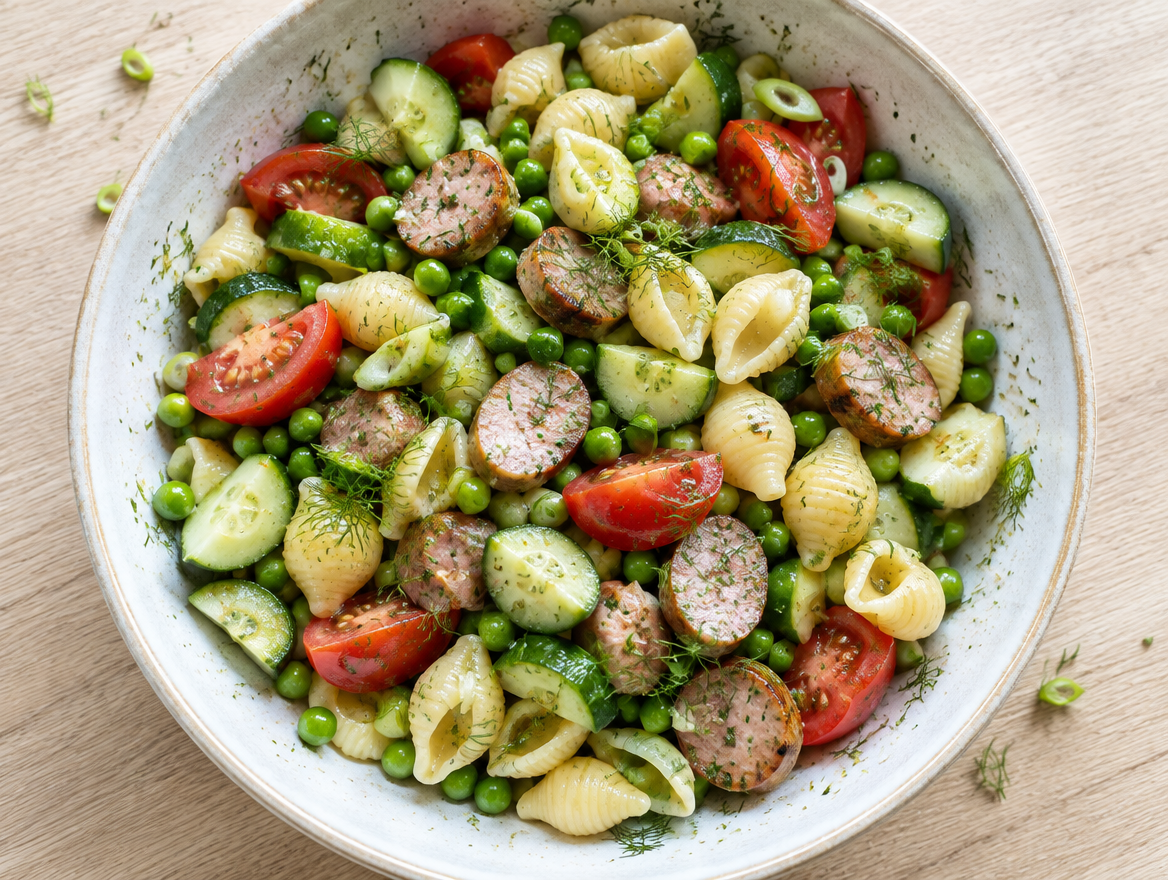 Pastasalade met groenten