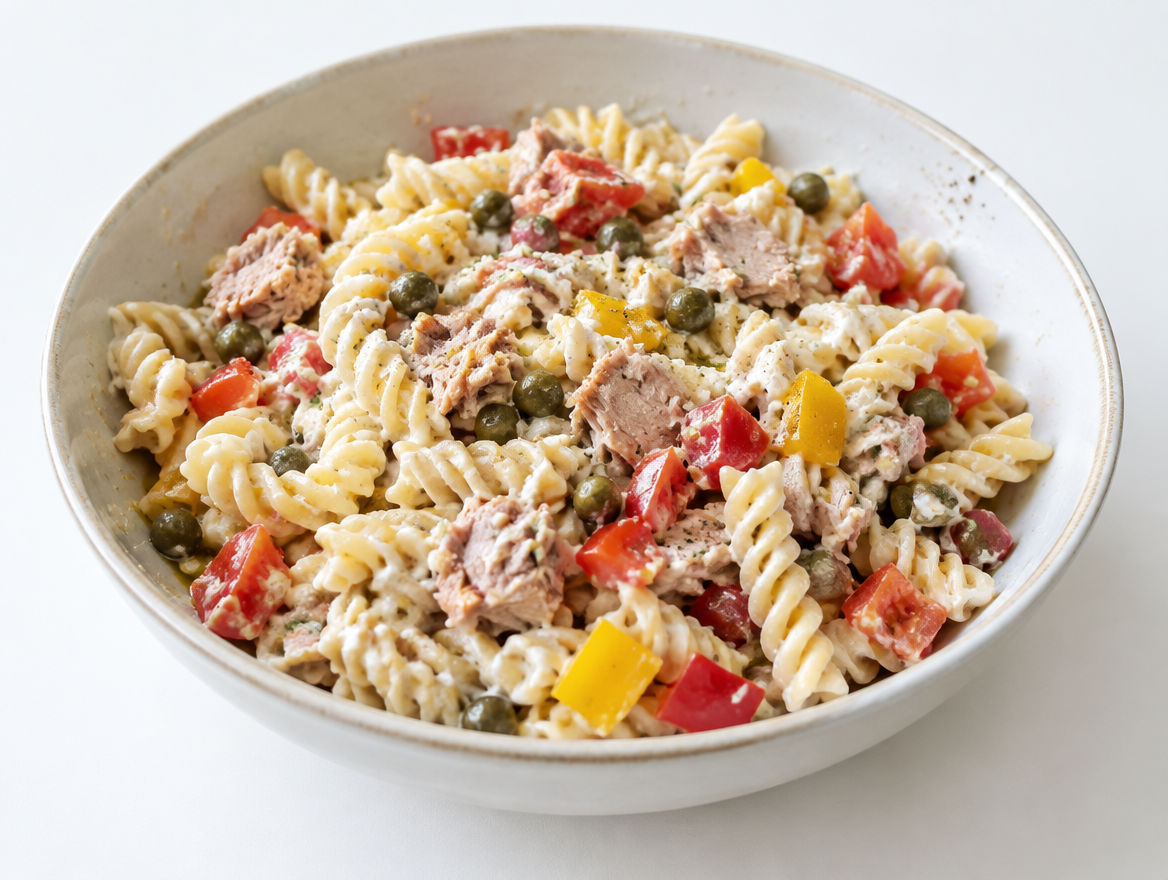 Pastasalade met tonijn in olie