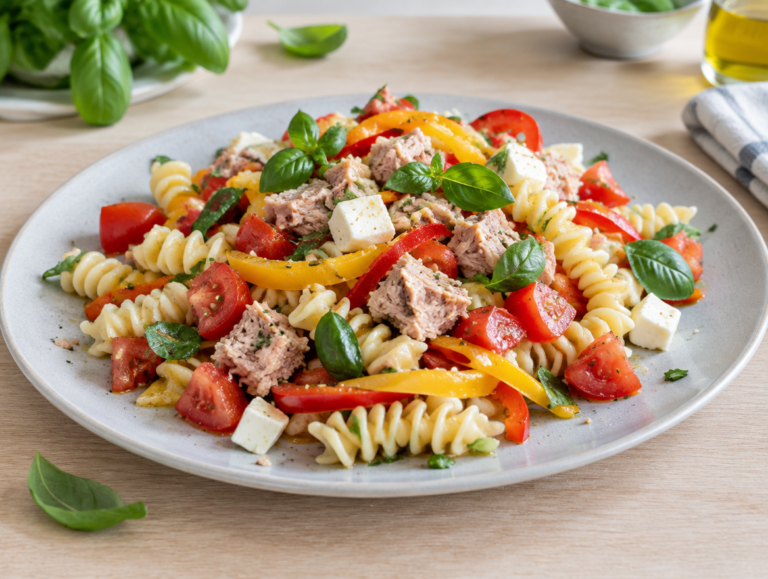 Pastasalade met tomaat en tonijn