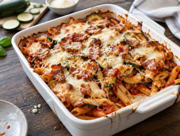 Penne met courgette en Italiaanse kaas