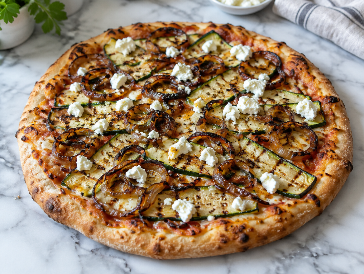 Pizza courgette en feta