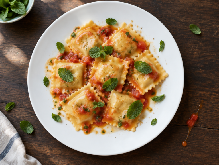 Ravioli met munt