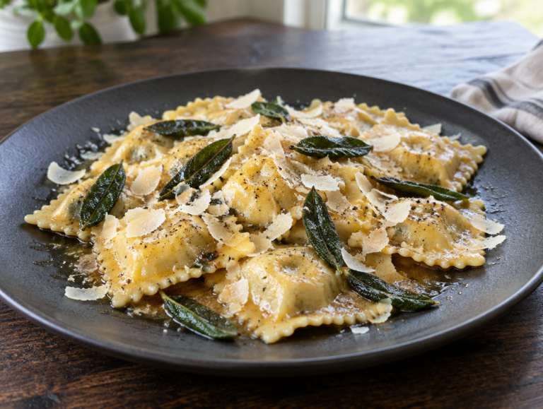 Ravioli met salie en Parmezaanse kaas