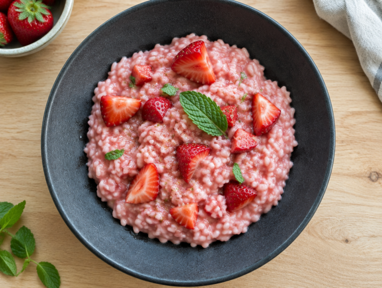Risotto met aardbeien