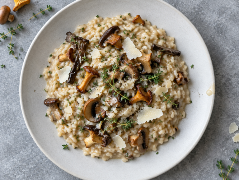 Risotto met wilde paddenstoelen en tijm