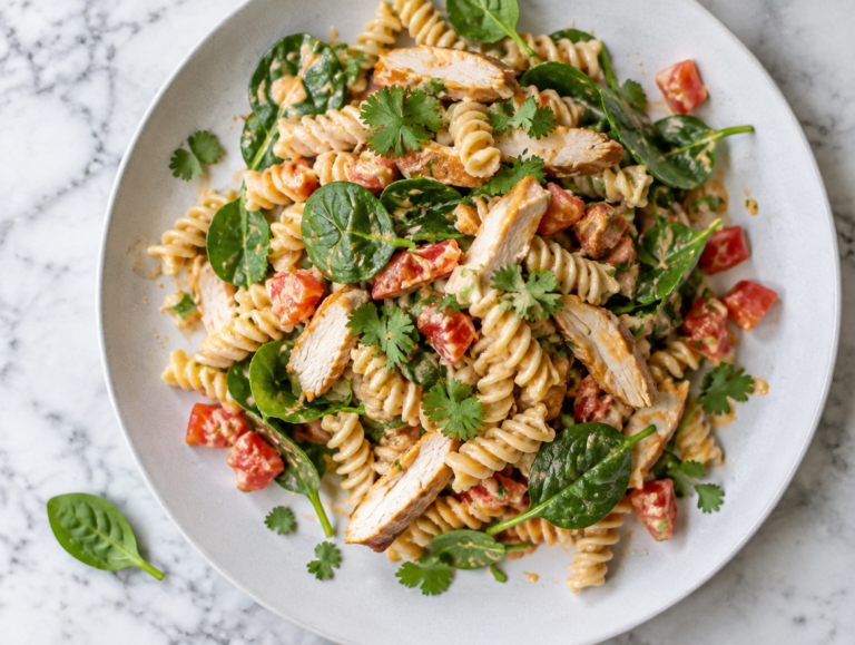 Salade van farfalle met gerookte kip