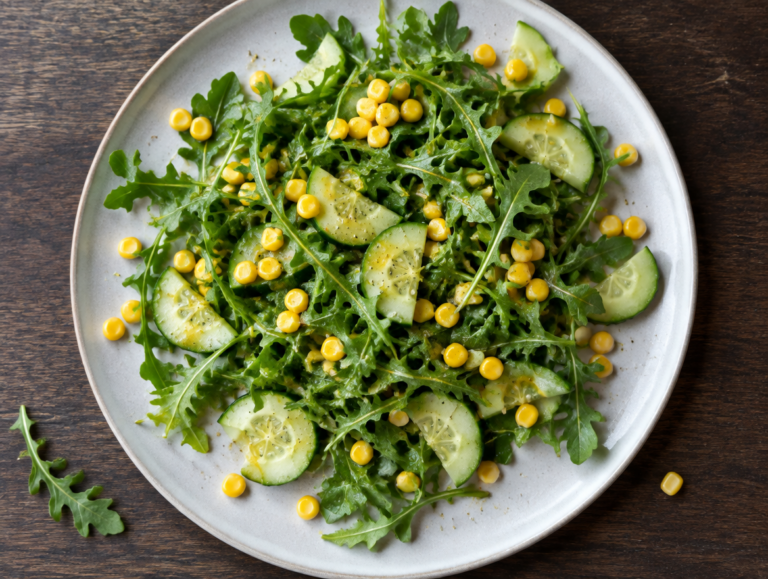 Salade van rucola en maïs