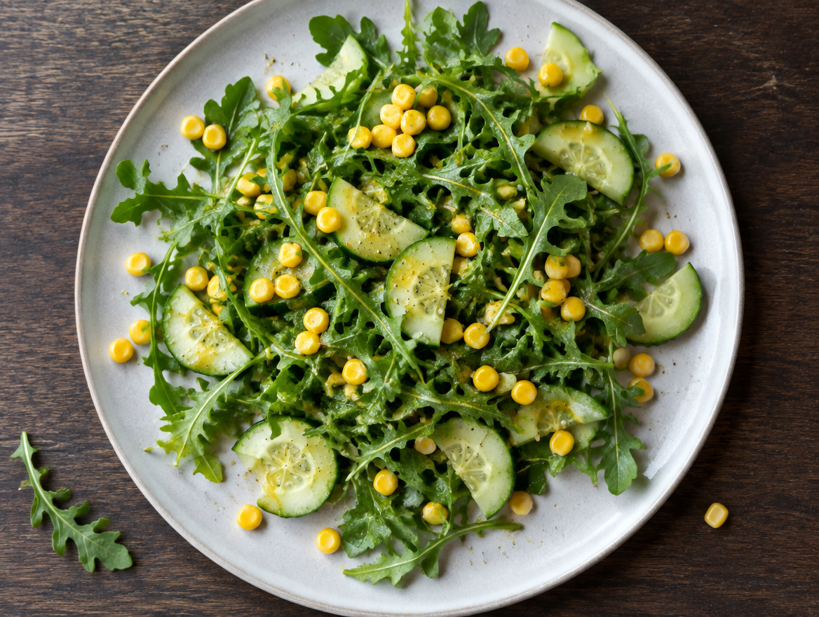 salade van rucola en maïs